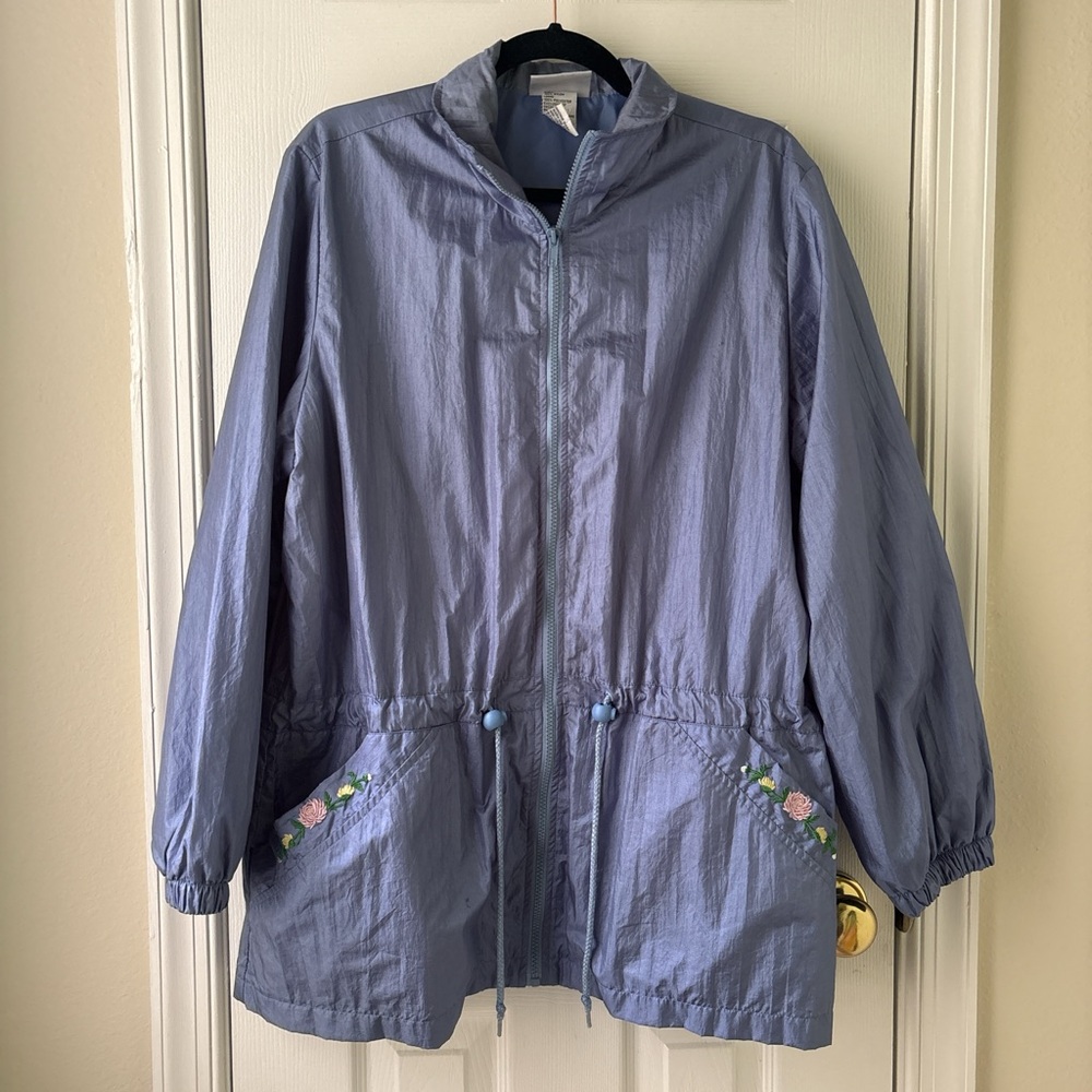 Blair Light Blue Jacket with Floral Details